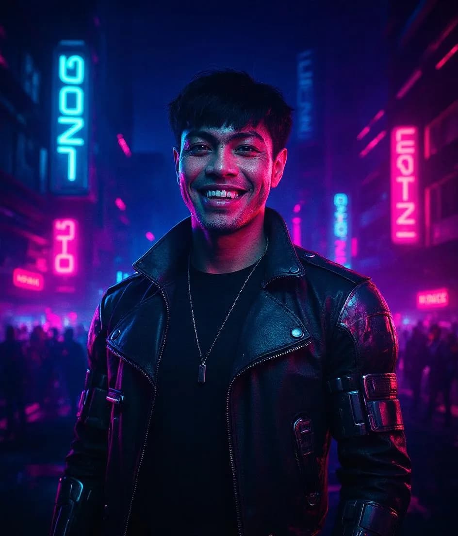 Cyberpunk style transformation of andre tan